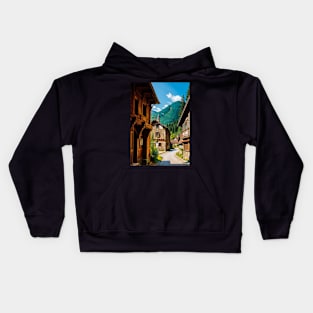 Center of a Medieval Towne Kids Hoodie